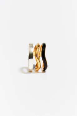 Mujer BIMBA Y LOLA Anillos<Anillo Bandas Logo Negro