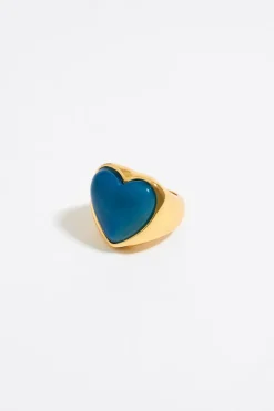 Mujer BIMBA Y LOLA Anillos<Anillo Corazon Piedra Azul