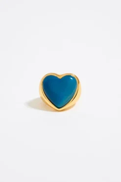 Mujer BIMBA Y LOLA Anillos<Anillo Corazon Piedra Azul