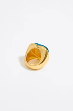 Mujer BIMBA Y LOLA Anillos<Anillo Corazon Piedra Azul