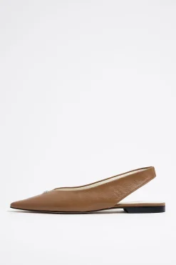 Mujer BIMBA Y LOLA Zapatos Planos<Bailarina Destalonada Piel Tostado