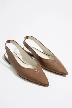 Mujer BIMBA Y LOLA Zapatos Planos<Bailarina Destalonada Piel Tostado