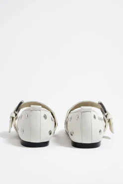 Mujer BIMBA Y LOLA Zapatos Planos<Bailarina Tachas Piel Blanca