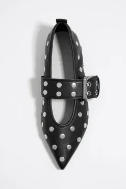 Mujer BIMBA Y LOLA Zapatos Planos<Bailarina Tachas Piel Negra