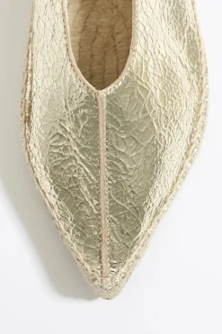 Mujer BIMBA Y LOLA Alpargatas<Bailarina Yute Acordonada Piel Oro