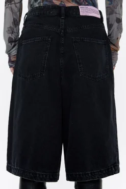 Mujer BIMBA Y LOLA Denim<Bermuda Denim Pinzas Negro Lavado