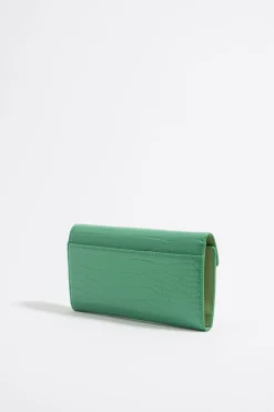 Mujer BIMBA Y LOLA Billeteras<Billetera Continental Grabado Cocodrilo Verde