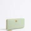 Mujer BIMBA Y LOLA Piel<Billetera Horizontal Con Cremallera Piel Verde Pastel