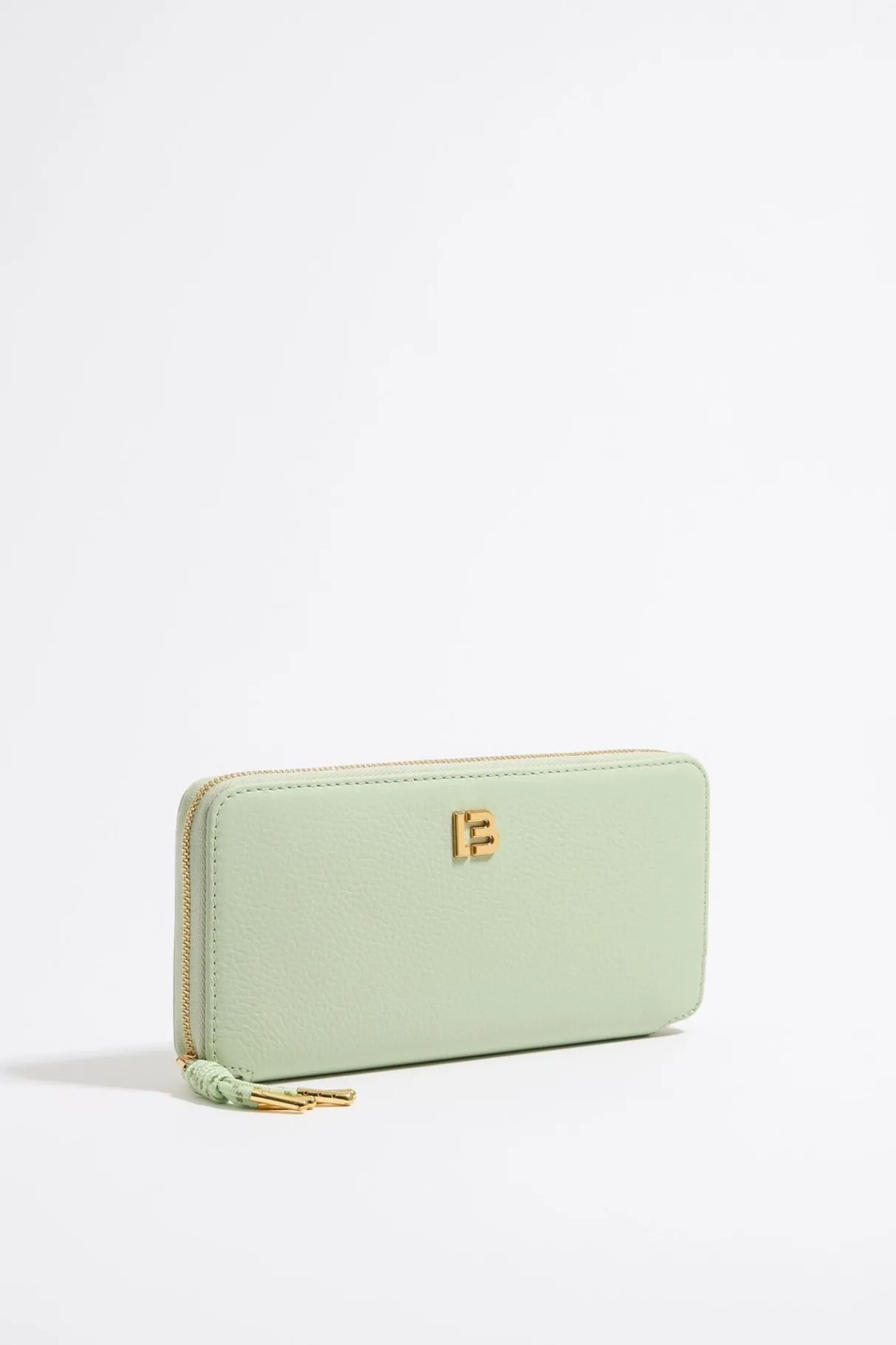 Mujer BIMBA Y LOLA Piel<Billetera Horizontal Con Cremallera Piel Verde Pastel