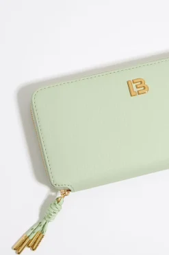 Mujer BIMBA Y LOLA Piel<Billetera Horizontal Con Cremallera Piel Verde Pastel