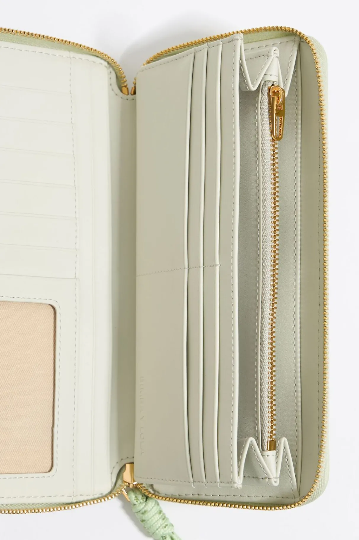 Mujer BIMBA Y LOLA Piel<Billetera Horizontal Con Cremallera Piel Verde Pastel