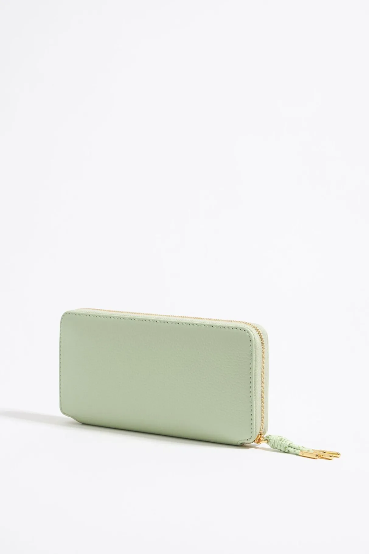Mujer BIMBA Y LOLA Piel<Billetera Horizontal Con Cremallera Piel Verde Pastel
