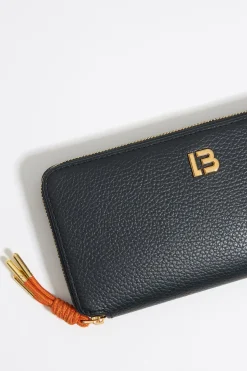 Mujer BIMBA Y LOLA Piel<Billetera Horizontal Con Cremallera Piel Negra