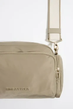 Mujer BIMBA Y LOLA Bolsos Nylon<Bolso Bandolera Mediano Nylon Caqui Claro