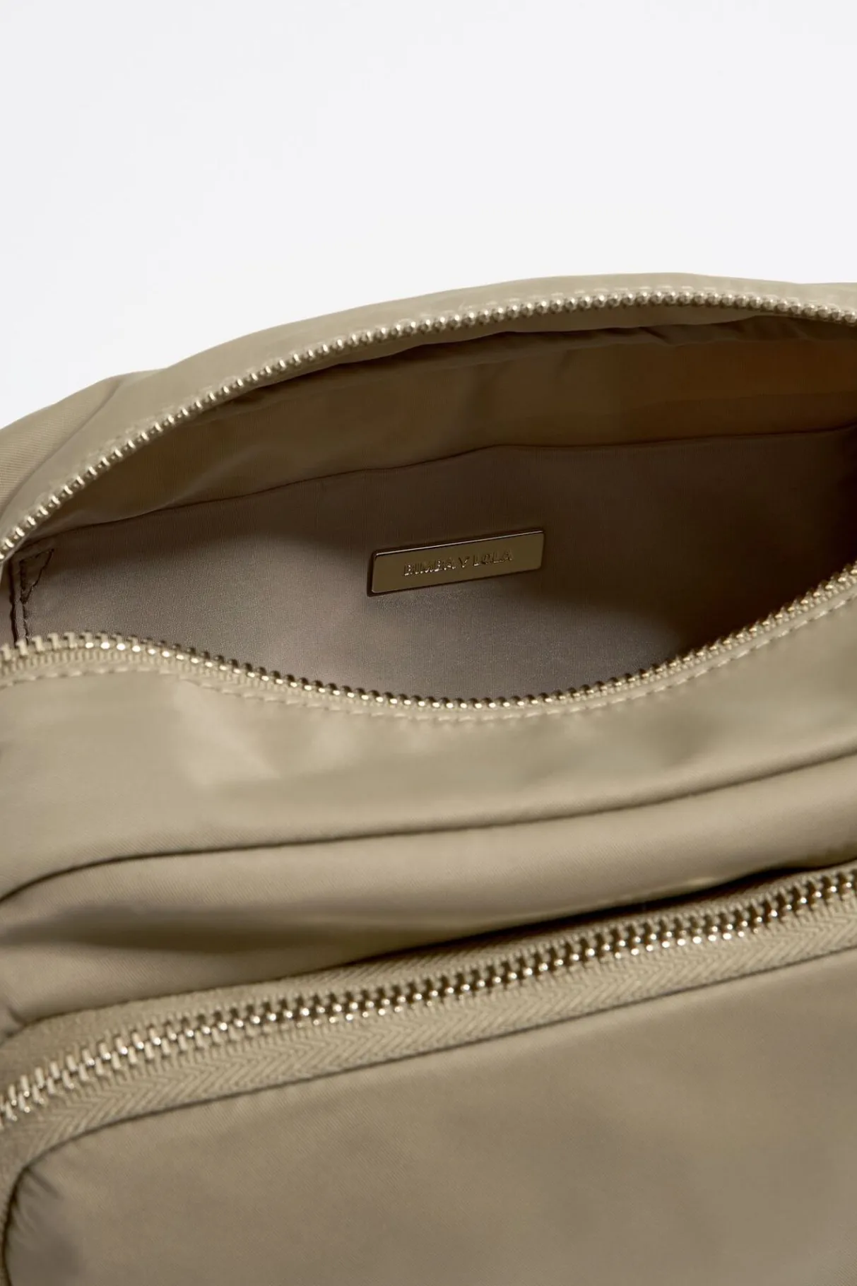 Mujer BIMBA Y LOLA Bolsos Nylon<Bolso Bandolera Mediano Nylon Caqui Claro