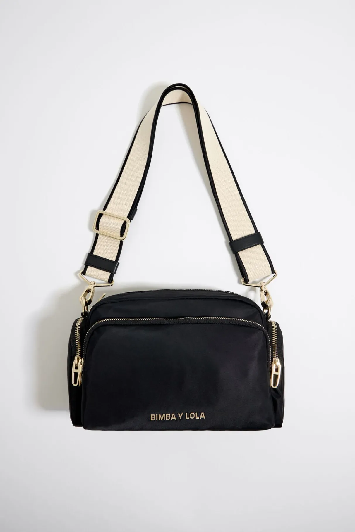 Mujer BIMBA Y LOLA Bolsos Nylon<Bolso Bandolera Mediano Nylon Negro
