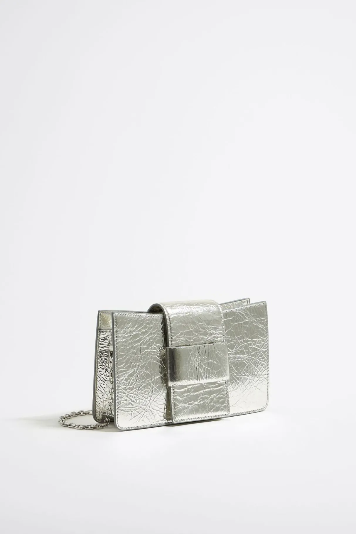 Mujer BIMBA Y LOLA Bolsos Piel<Bolso Bandolera Mini Piel Plata