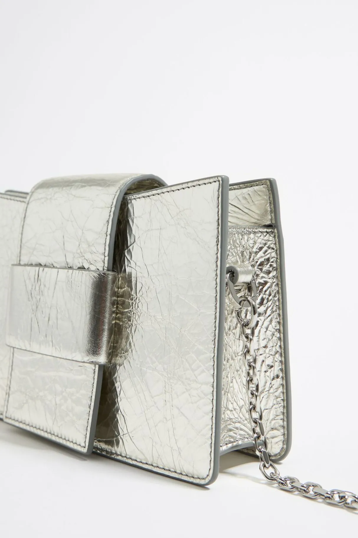 Mujer BIMBA Y LOLA Bolsos Piel<Bolso Bandolera Mini Piel Plata