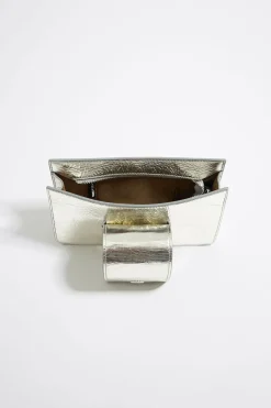 Mujer BIMBA Y LOLA Bolsos Piel<Bolso Bandolera Mini Piel Plata