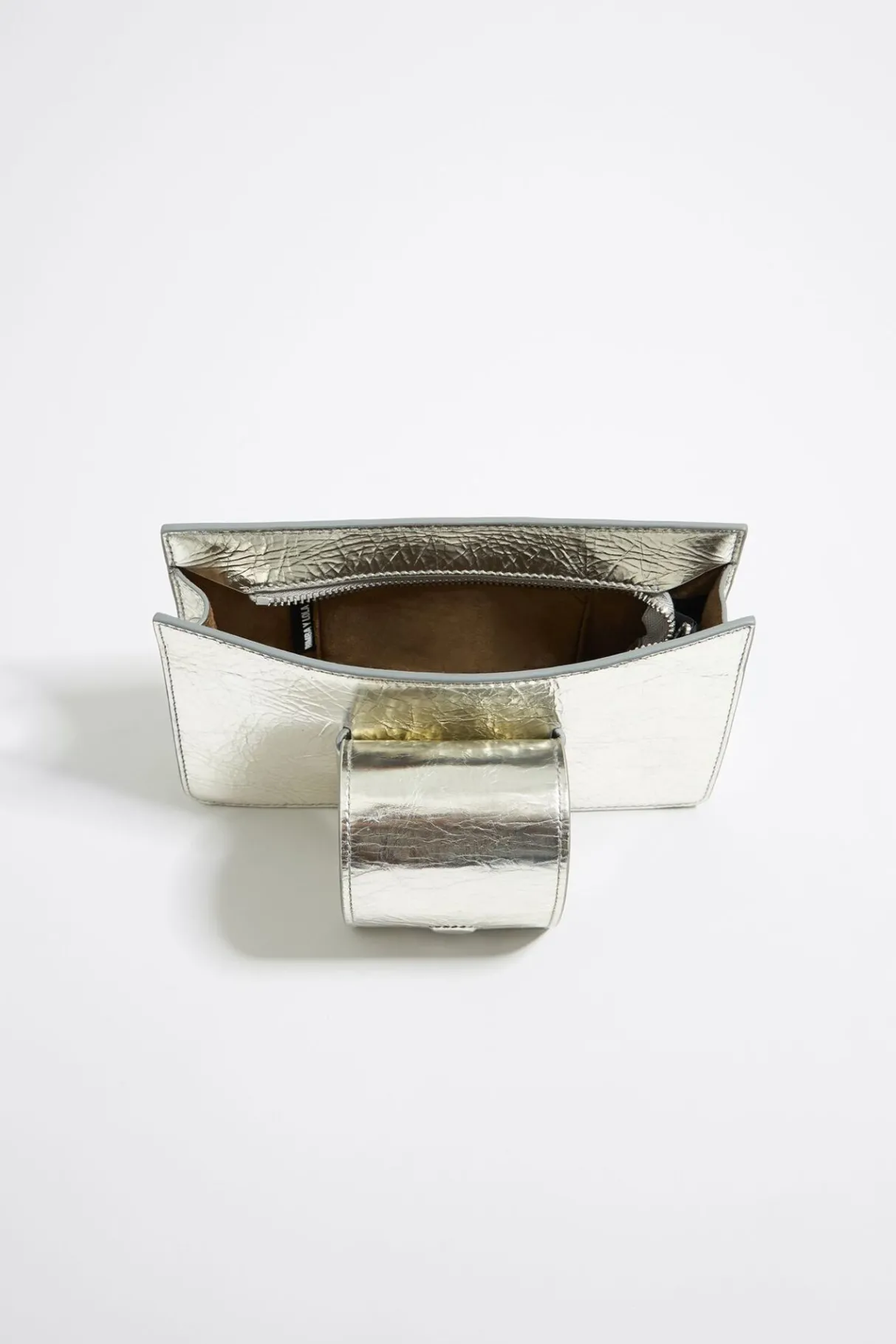 Mujer BIMBA Y LOLA Bolsos Piel<Bolso Bandolera Mini Piel Plata