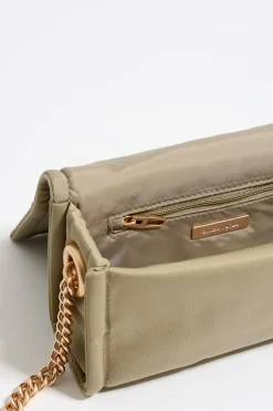 Mujer BIMBA Y LOLA Bolsos Nylon<Bolso Bandolera Solapa Mini Caqui