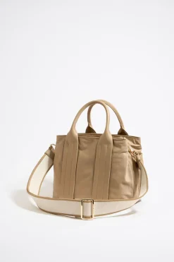 Mujer BIMBA Y LOLA Bolsos Nylon<Bolso De Mano Mediano Nylon Tostado