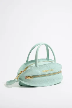 Mujer BIMBA Y LOLA Bolsos Piel<Bolso De Mano Pelota Grande Piel Azul Hielo