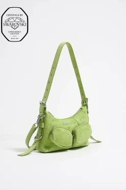 Mujer BIMBA Y LOLA Bolsos Pocket<Bolso Hobo Pocket Mini Piel Swarovski Pistacho
