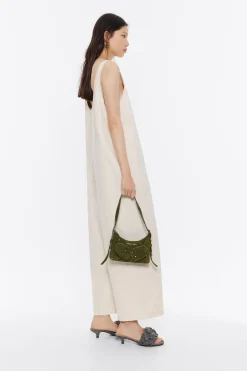 Mujer BIMBA Y LOLA Bolsos Pocket<Bolso Hobo Pocket Mini Piel Swarovski Oliva