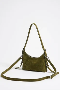 Mujer BIMBA Y LOLA Bolsos Pocket<Bolso Hobo Pocket Mini Piel Swarovski Oliva