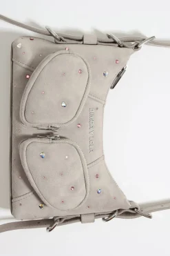 Mujer BIMBA Y LOLA Bolsos Pocket<Bolso Hobo Pocket Mini Piel Swarovski Piedra