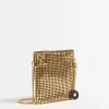Mujer BIMBA Y LOLA Minibolsos<Bolso Plano Mini Malla Metalica Oro