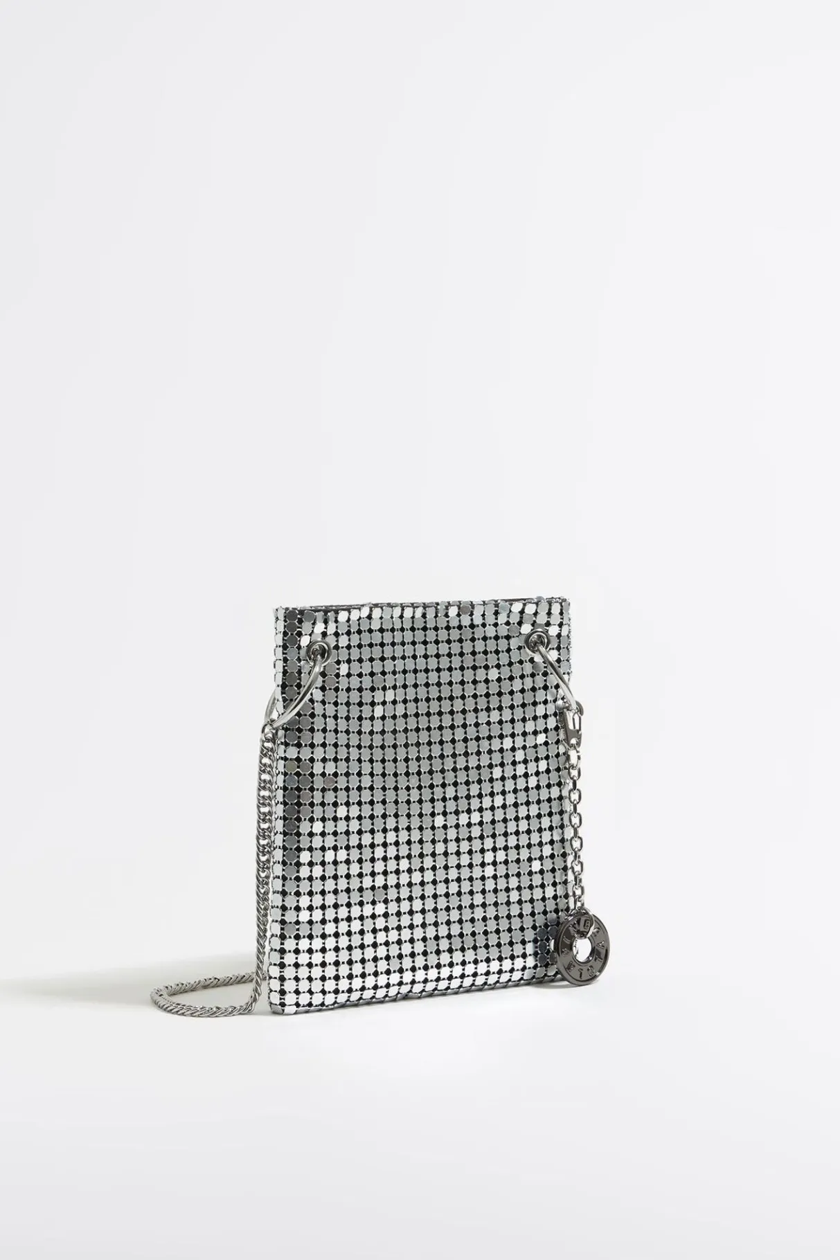 Mujer BIMBA Y LOLA Minibolsos<Bolso Plano Mini Malla Metalica Plata