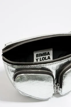 Mujer BIMBA Y LOLA Bolsos Pocket<Bolso Rinonera Pocket Mini Piel Plateado