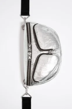 Mujer BIMBA Y LOLA Bolsos Pocket<Bolso Rinonera Pocket Pequeno Piel Plateado