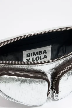 Mujer BIMBA Y LOLA Bolsos Pocket<Bolso Rinonera Pocket Pequeno Piel Plateado
