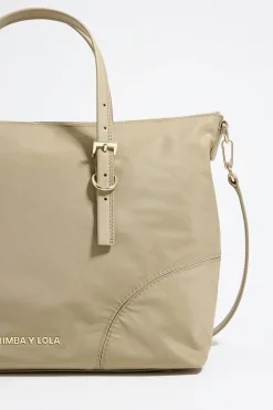 Mujer BIMBA Y LOLA Bolsos Nylon<Bolso Shopper Grande Caqui Claro