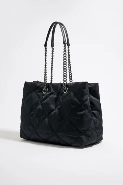 Mujer BIMBA Y LOLA Bolsos Nylon<Bolso Shopper Grande Nylon Acolchado Negro