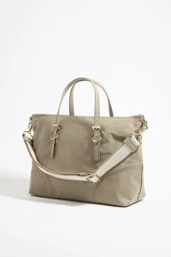 Mujer BIMBA Y LOLA Bolsos De Hombro<Bolso Shopper Grande Nylon Caqui Claro