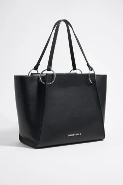 Mujer BIMBA Y LOLA Bolsos Piel<Bolso Shopper Grande Piel Negro