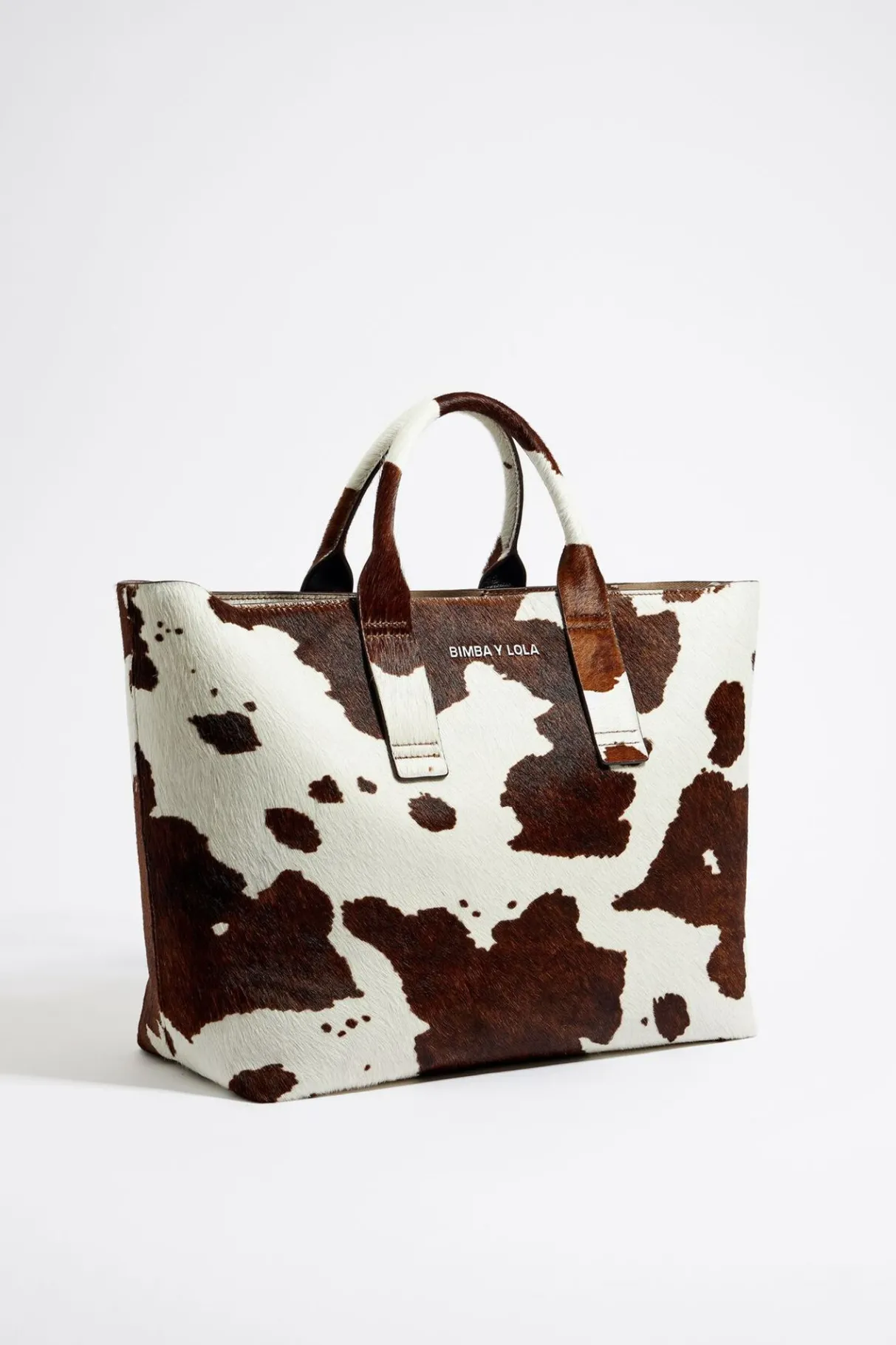 Mujer BIMBA Y LOLA Bolsos Piel<Bolso Shopper Grande Piel Print Vaca