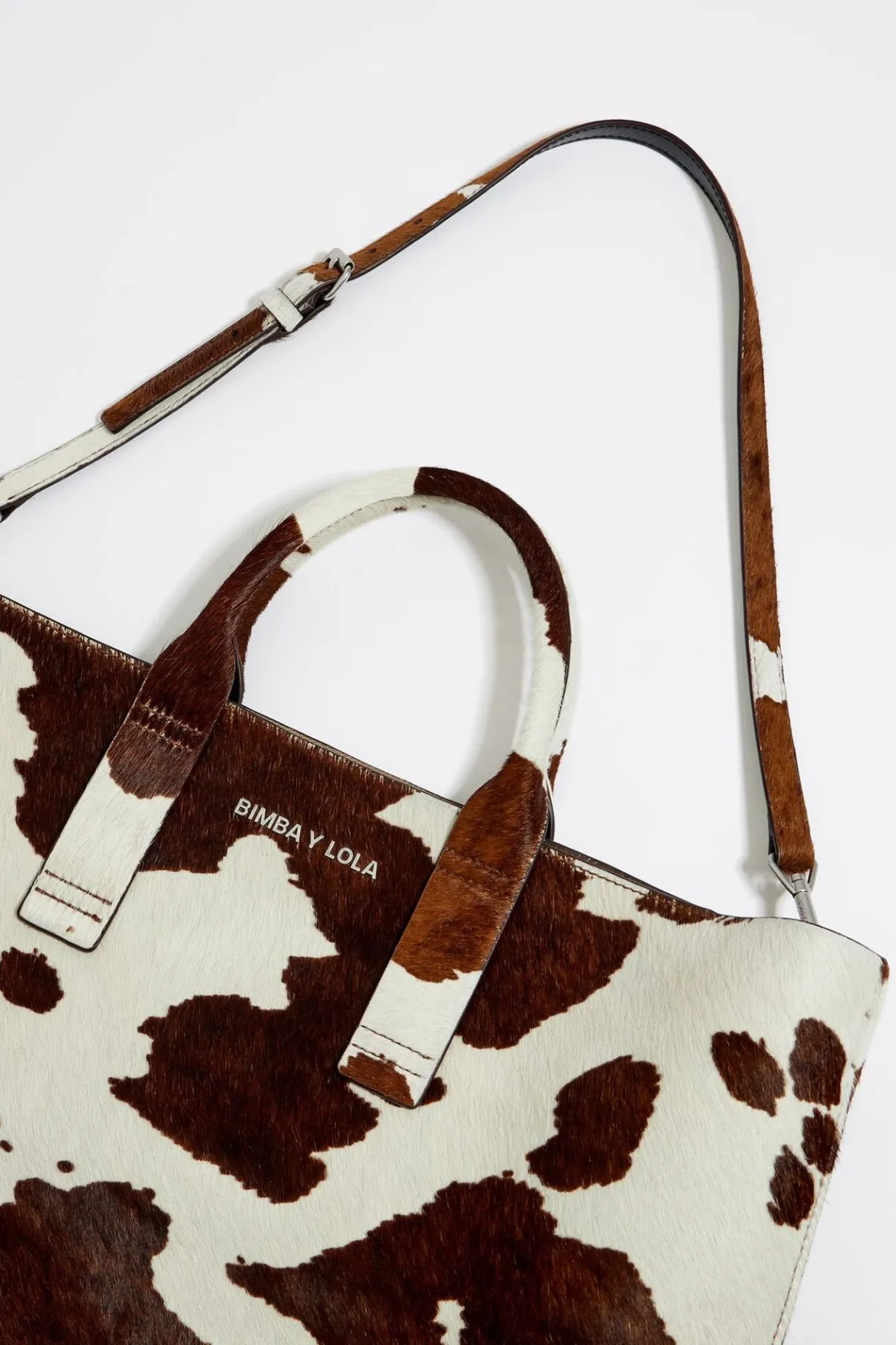 Mujer BIMBA Y LOLA Bolsos Piel<Bolso Shopper Grande Piel Print Vaca