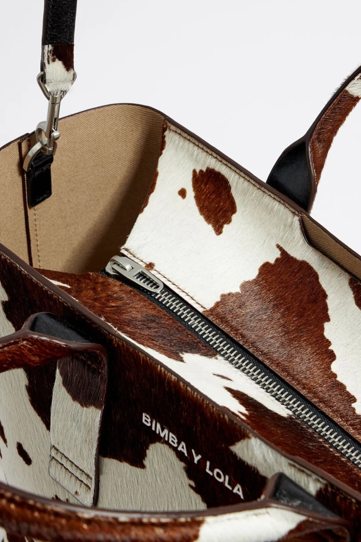 Mujer BIMBA Y LOLA Bolsos Piel<Bolso Shopper Grande Piel Print Vaca