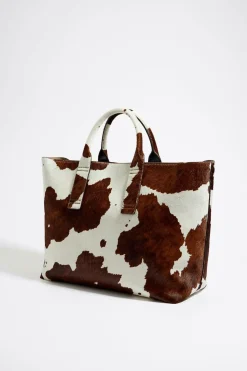 Mujer BIMBA Y LOLA Bolsos Piel<Bolso Shopper Grande Piel Print Vaca
