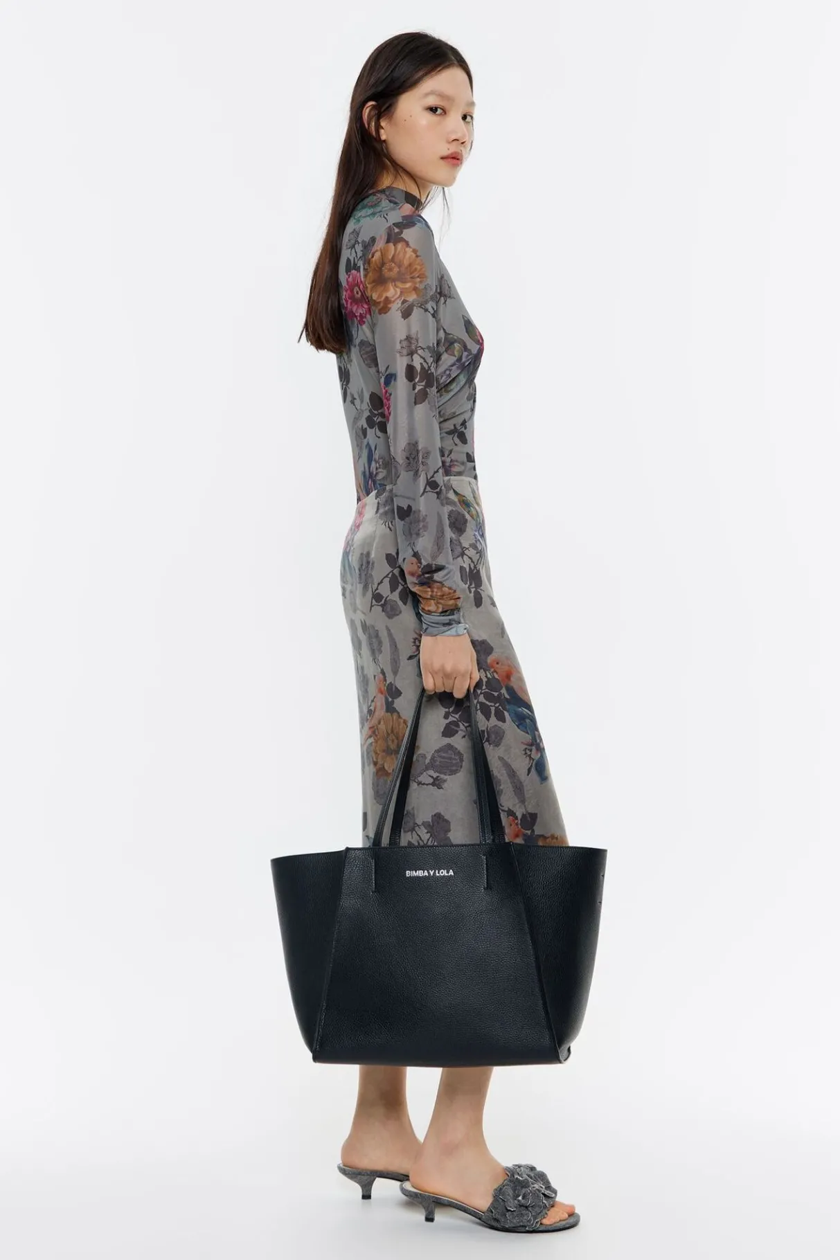 Mujer BIMBA Y LOLA Bolsos Piel<Bolso Shopper Grande Piel Negro