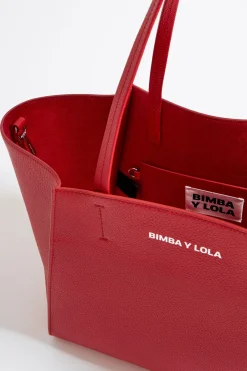 Mujer BIMBA Y LOLA Bolsos Piel<Bolso Shopper Grande Piel Rojo