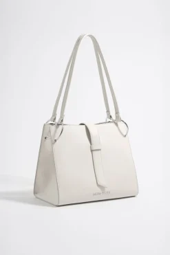 Mujer BIMBA Y LOLA Bolsos Piel<Bolso Shopper Grande Piel Blanco Roto