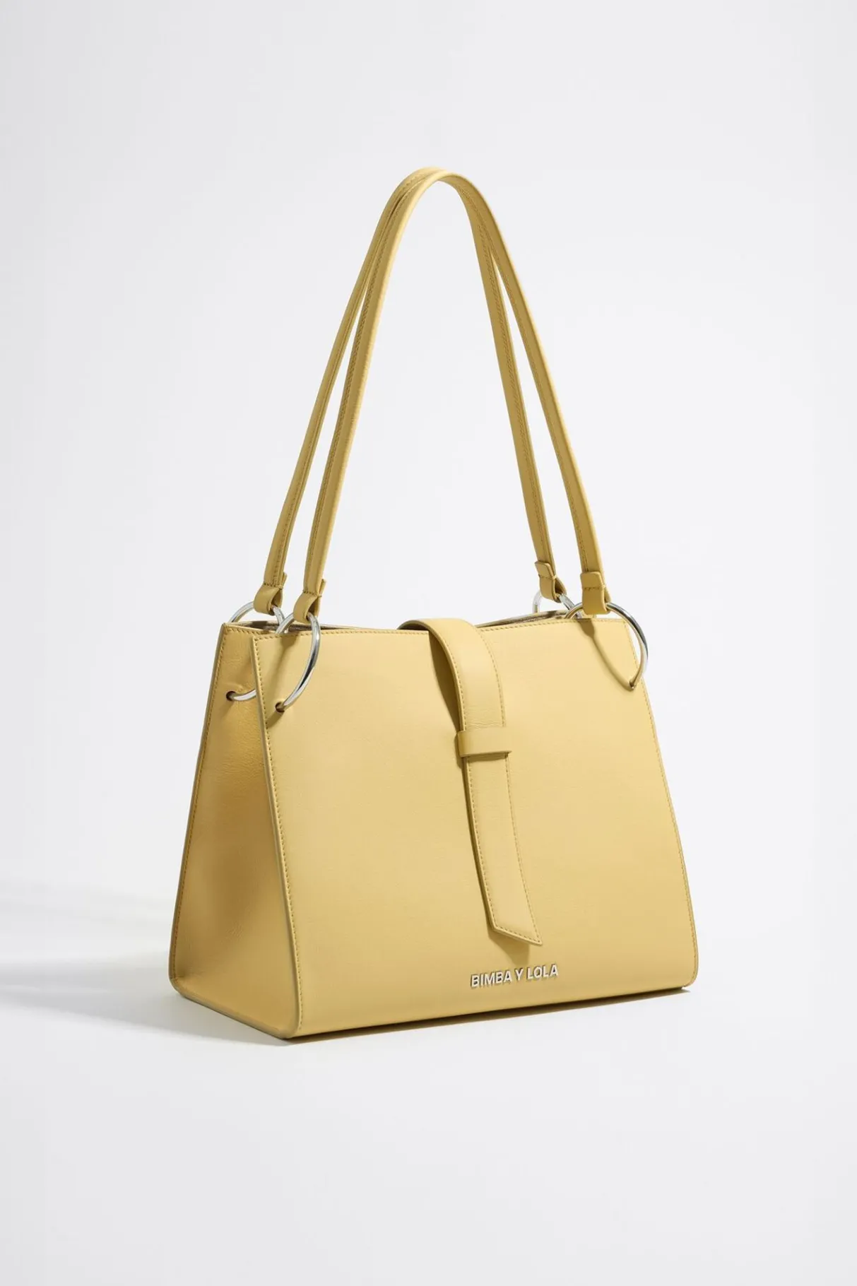 Mujer BIMBA Y LOLA Bolsos Piel<Bolso Shopper Grande Piel Amarillo Topacio