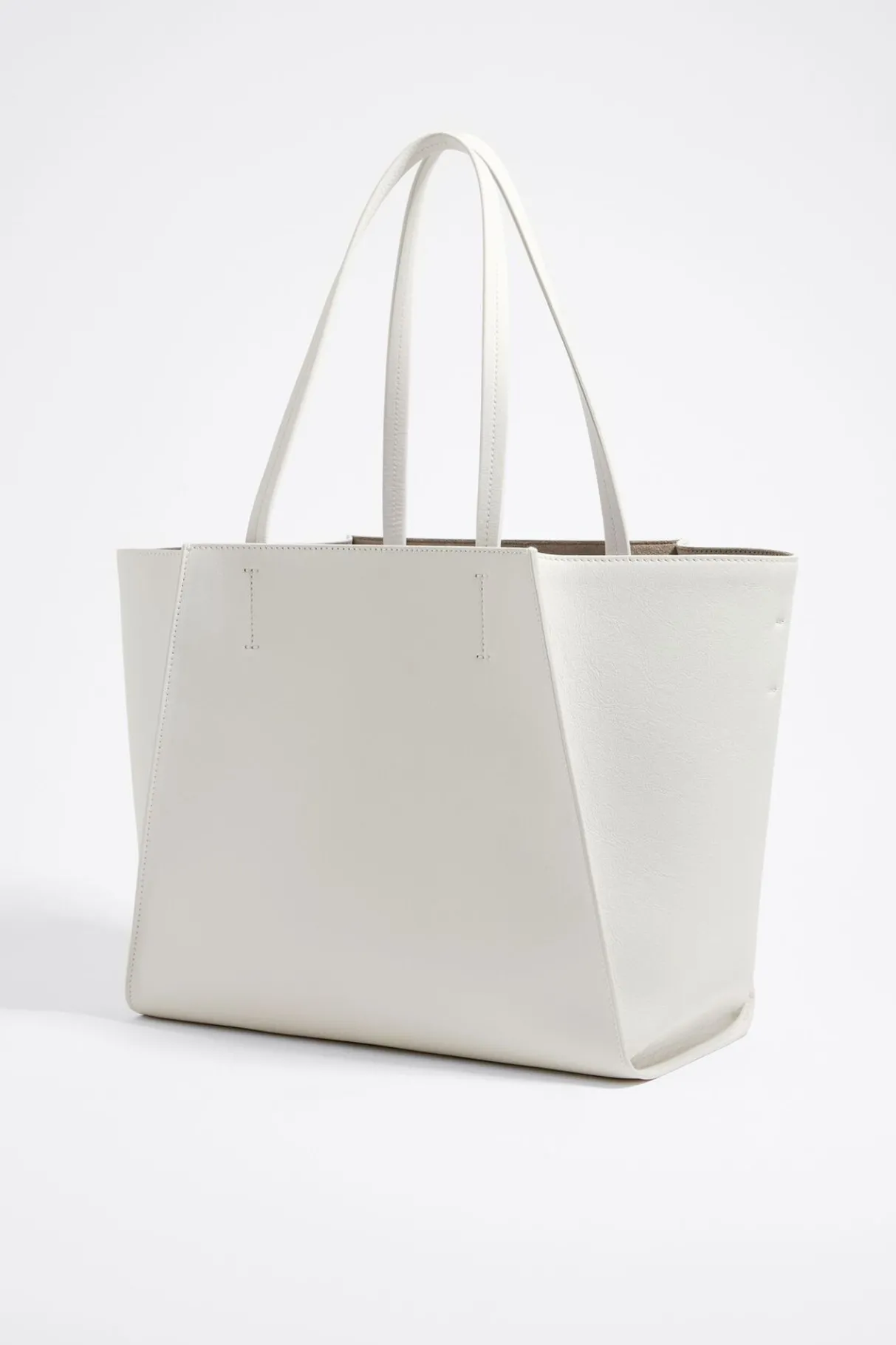 Mujer BIMBA Y LOLA Bolsos Piel<Bolso Shopper Grande Piel Blanco Roto
