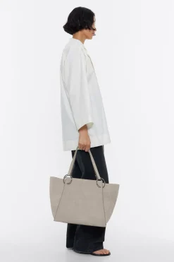 Mujer BIMBA Y LOLA Bolsos Piel<Bolso Shopper Grande Piel Piedra